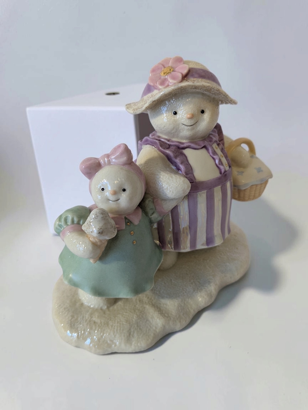 Lenox Classics "A Wintry Outing" Snowman Figurine w/ Box Retired Christmas